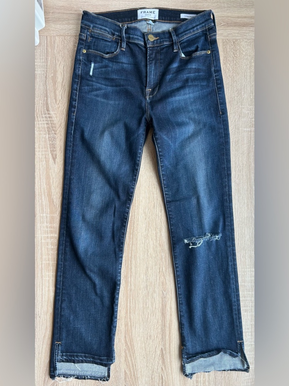 Frame Denim Le High Straight Distressed Jeans 26